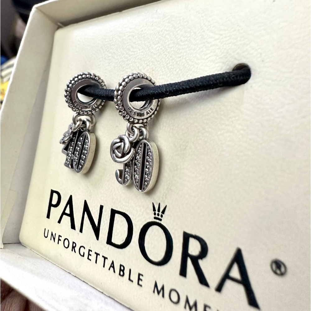 Pandora 50th Birthday Celebration Sterling CZ Dangle S925 ALE Charm ONLY‼️ - Picture 3 of 3